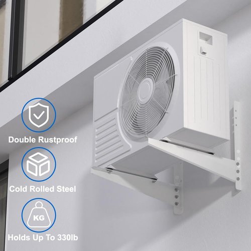ZUAVIALA Outdoor Mini Split Wall Mounting Bracket for 9000 Btu to 18000 Btu Ductless Mini Split Air Conditioner AC Heat Pump Systems, Heavy Duty AC Support Bracket for Outside, Holds Up to 330lbs