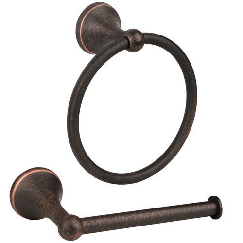 Ntipox Oil Rubbed Bronze Toilet Paper Holder Antique Wall Mount,Towel Ring Bronze,Toilet Tissue Roll Holder and Hand Towel Holder Set for Bathroom, RV, Bathroom Hardware Accessories Set Bronze