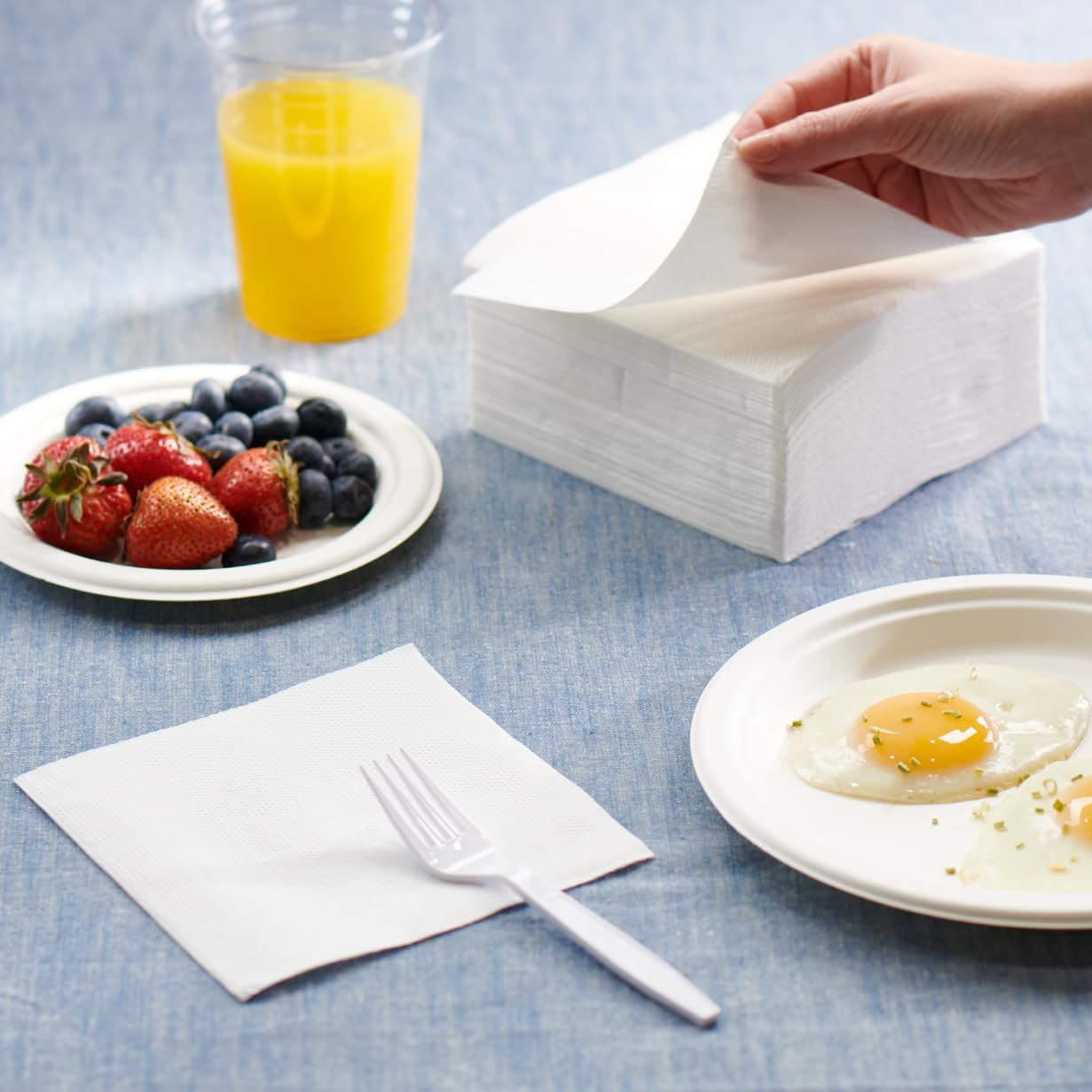 Pantry Value White Lunch Napkins | 500 Count - 1-Ply Absorbent Disposable Paper for Events & Everyday Use