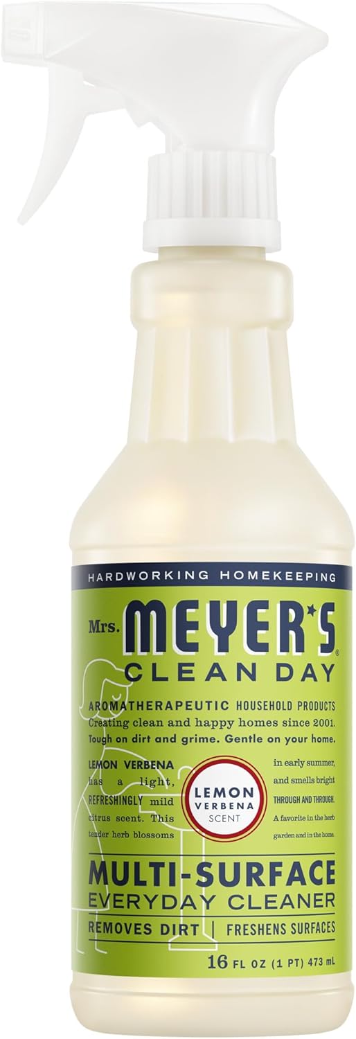 Mrs. Meyer's Clean Day Multi-Surface Cleaner - Lemon Verbena Scent, 16 Fl Oz Bottle | Eco-Friendly Formula