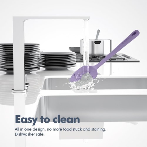 ChefAide Silicone Spatula Set - 5 Pieces, Ergonomic Grip, Heat Resistant Up to 600°F for Nonstick Cookware