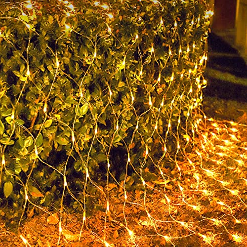 Christmas Net Lights 360 LED Mesh Fairy String Lights 12ft x 5ft Warm White Connectable Outdoor Holiday Decor