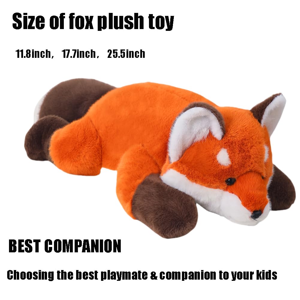 Labauxite Cute Fox Plush Pillow, Kawaii Plushies Red Fox Stuffed Animals, Cuddle Foxes Plush Pillow for Kids & Girls (11.8in)