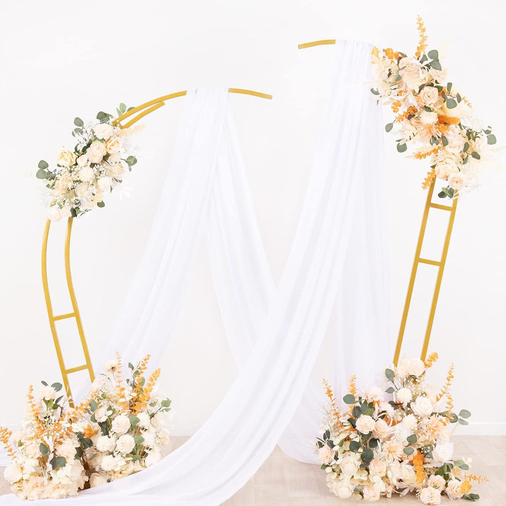 Socomi Wedding Arch Draping Fabric - White Sheer Chiffon Curtain | 1 Panel, 29" x 19Ft, Perfect for Ceremonies & Parties