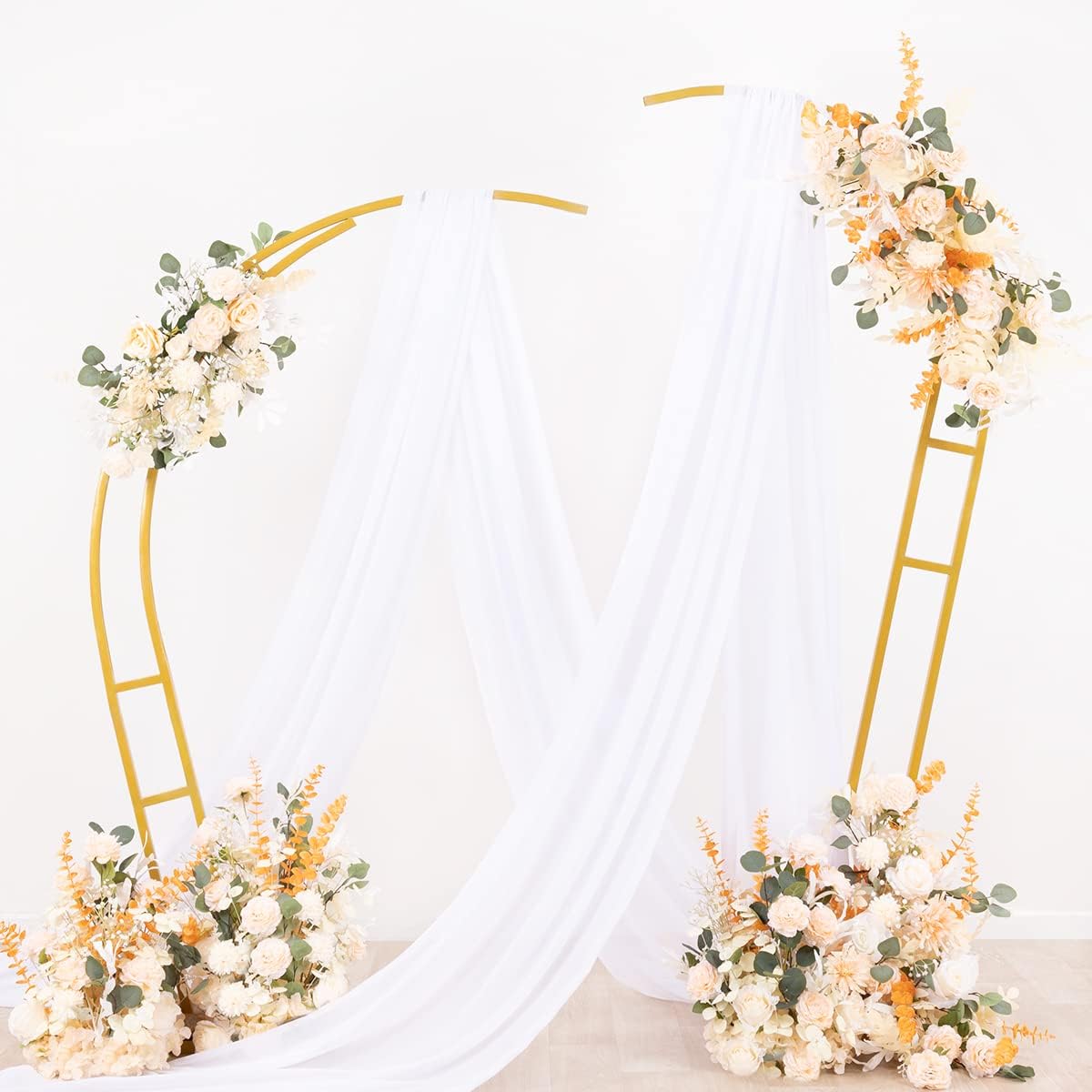 Socomi Wedding Arch Draping Fabric - White Sheer Chiffon Curtain | 1 Panel, 29" x 19Ft, Perfect for Ceremonies & Parties
