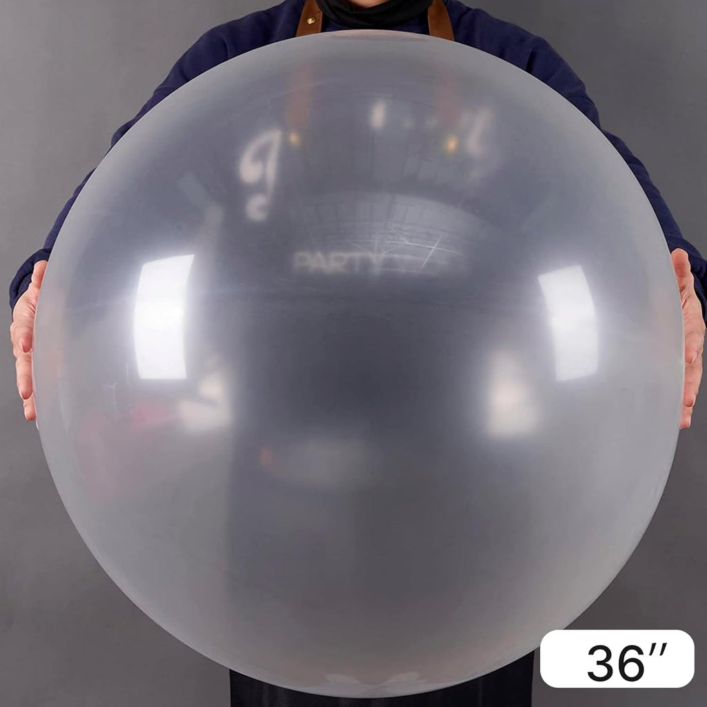 PartyWoo Clear Balloons - 36 Inch Transparent Latex Helium Balloons for Events & Celebrations