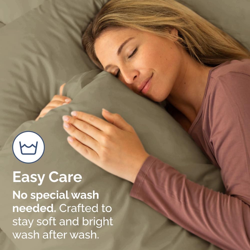 Skiennix Standard Pillow Cases Set of 2 - Ultra-Soft Hotel Quality - Wrinkle-Free & Stain Resistant - Khaki