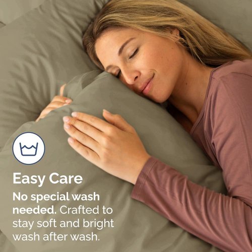 King Standard Pillow Cases - Ultra-Soft Hotel Quality Covers | Fade-Free & Wrinkle Resistant - 2 Piece Set - Khaki