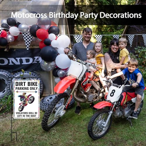 Dirt Bike Parking Only Metal Sign - 8x12 Inch Garage Wall Decor