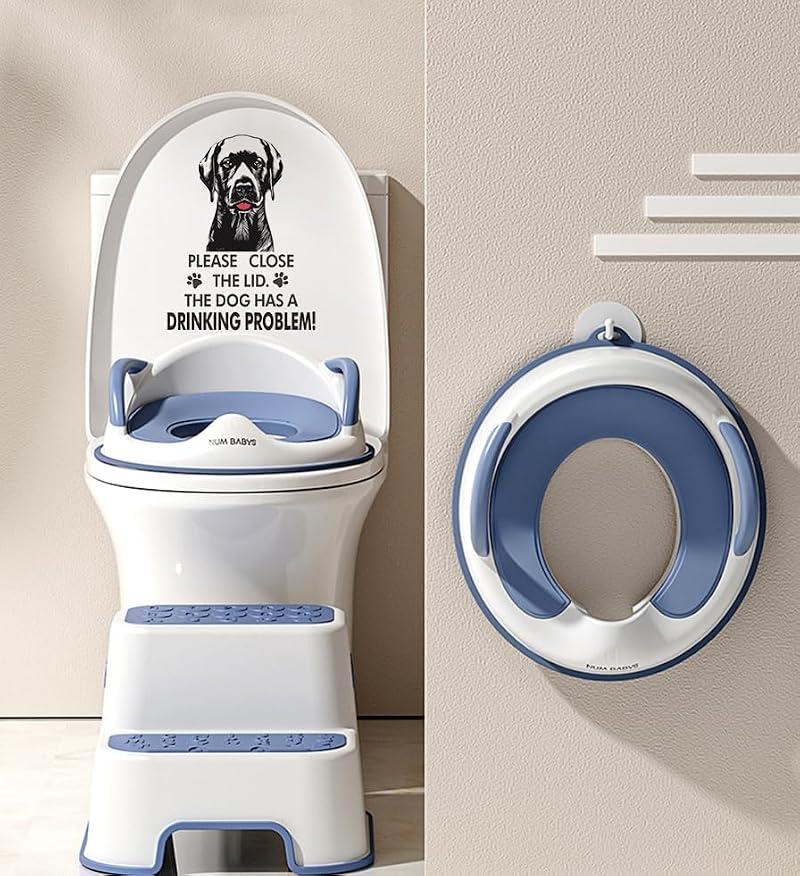 Funny Labrador Retriever Toilet Seat Decal - Waterproof Vinyl Bathroom Humor