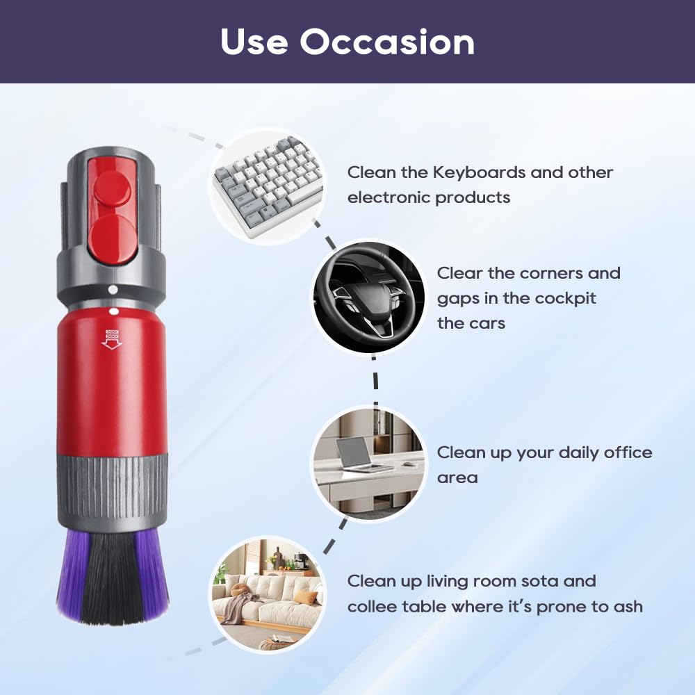 SONGRUI Traceless Scratch-free Dusting Brush Compatible with Dyson V7 V8 V10 V11 V12 V15 Gen5 detect and Gen5 outsize Vacuum Cleaners, Handy Self-cleaning Soft Bristles NOT for Digital Slim Series
