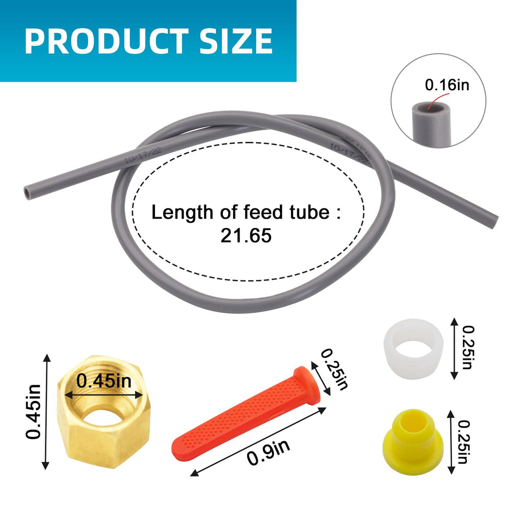URYKEC 4335 Feed Tube Set, Includes Compression Sleeve and Nut (4335), in Line Strainer (4004), Yellow Orifice (4231), for Aprilaire Humidifier Models 400, 500, and 600.