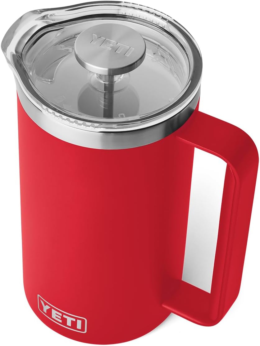 YETI Rambler 34 Oz. French Press Coffee Maker - Durable, Insulated Design in Rescue Red