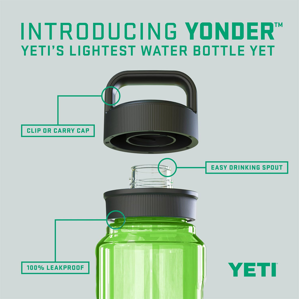YETI Yonder 1L/34 oz Water Bottle with Leakproof Yonder Chug Cap, Canopy Green