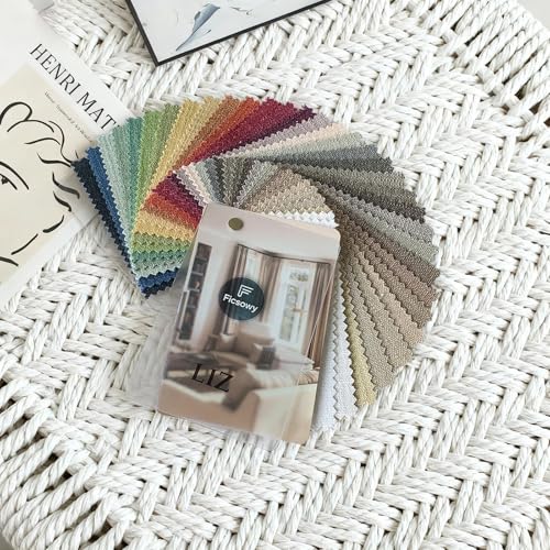 Customizable Linen Blend Curtain Fabric Sample Booklet - 38 Colors