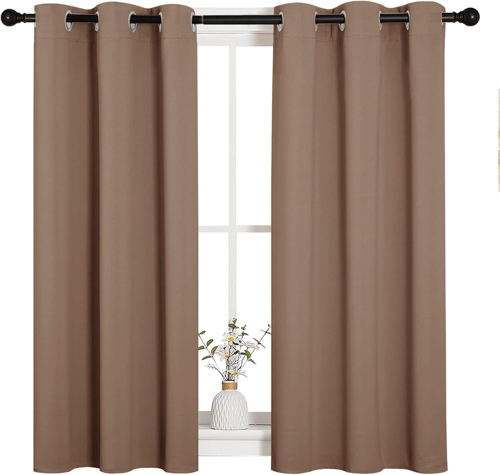 NICETOWN Blackout Window Curtains - Thermal Insulated Grommet Drapery Panels (Set of 2, 34x45 inches, Cappuccino)