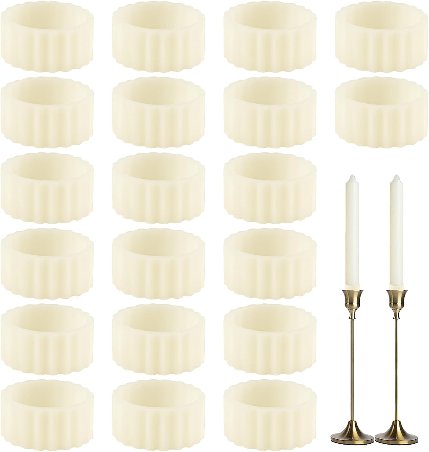 Skiennix 20 Pcs Rubber Candle Huggers - Secure Taper Candle Grips for Stability & Support