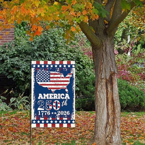 250th Anniversary Garden Flag 1776-2026, Double-Sided Patriotic Decor