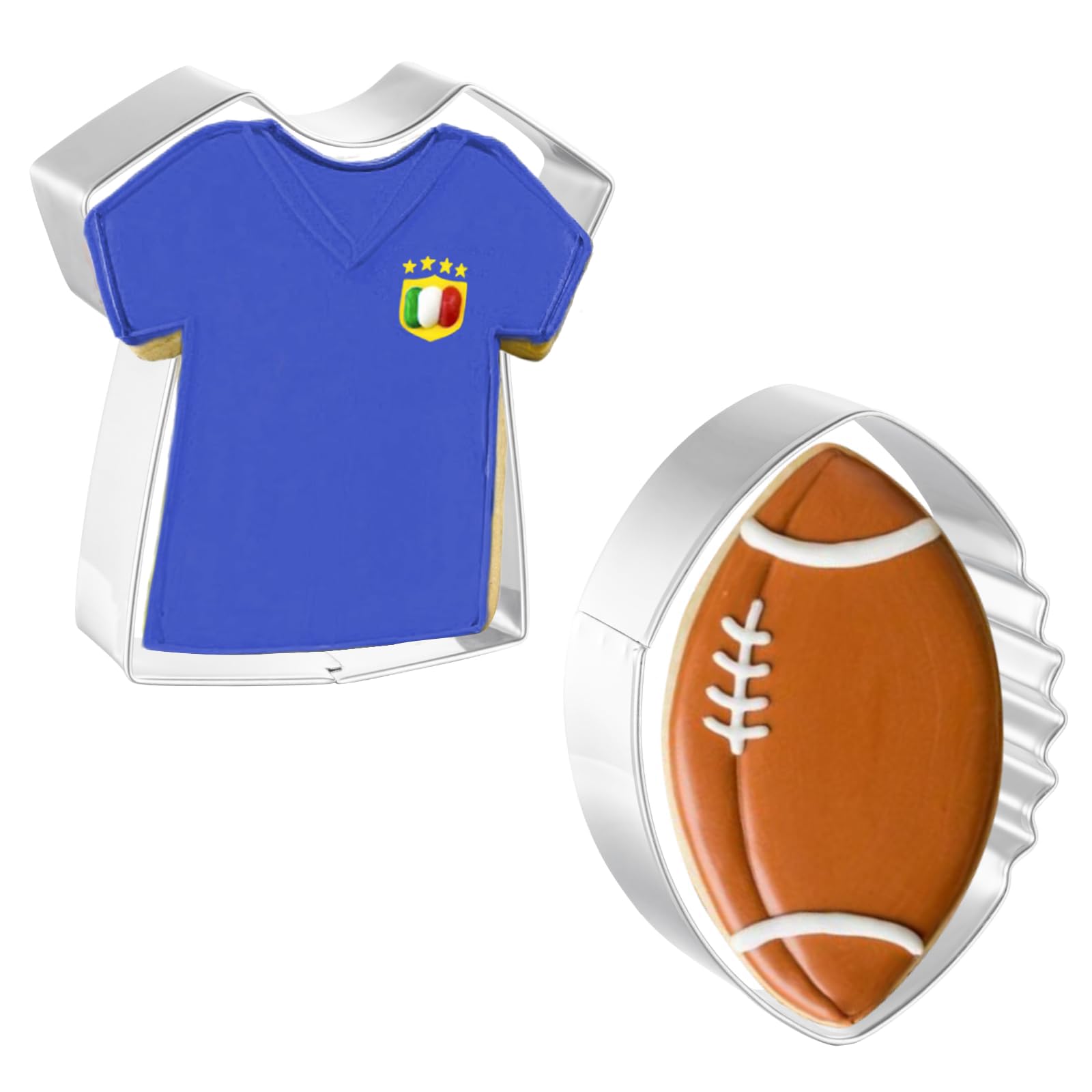 Football Cookie Cutters 2 PCS, with Jersey, 3.5'' (Football)