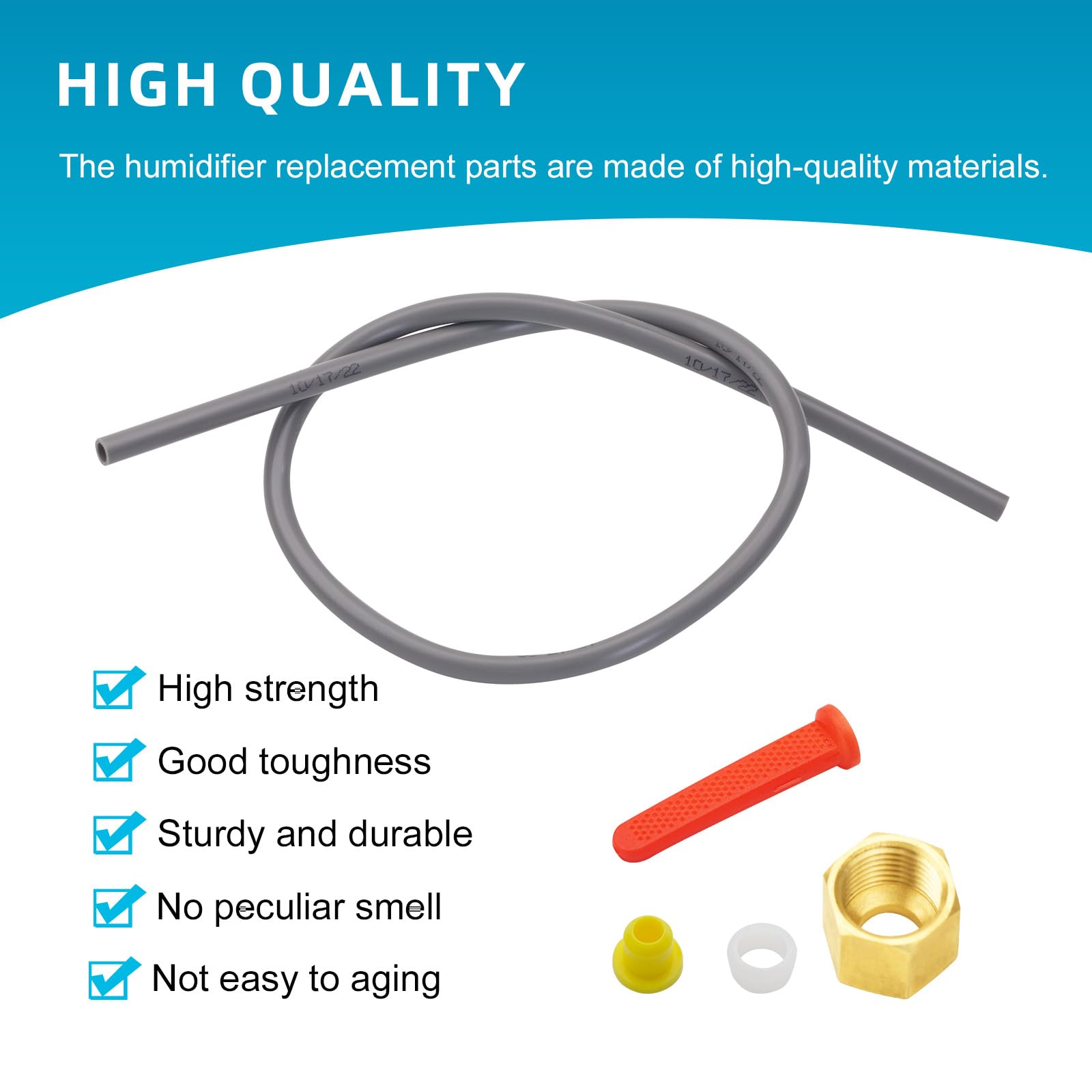 URYKEC 4335 Feed Tube Set, Includes Compression Sleeve and Nut (4335), in Line Strainer (4004), Yellow Orifice (4231), for Aprilaire Humidifier Models 400, 500, and 600.