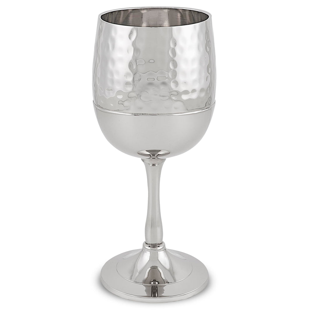 Zion Judaica Elegant Shabbos Havdalah Set Gift Boxed Hammered Metal High Polished Includes Kiddush Cup 5.5 oz Wine Goblet Tray Braided Havdualah Candle Holder Besamim Spice Box End of Shabbat Gift Set