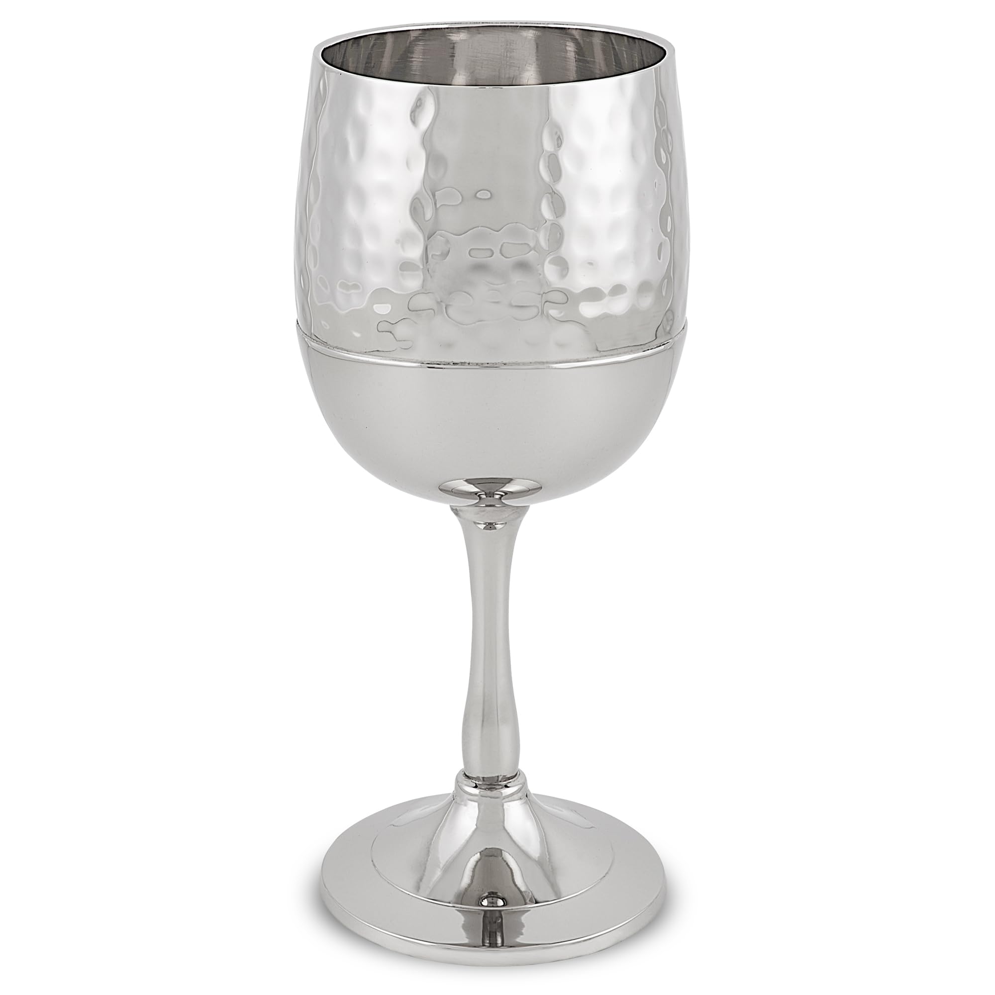 Zion Judaica Elegant Shabbos Havdalah Set Gift Boxed Hammered Metal High Polished Includes Kiddush Cup 5.5 oz Wine Goblet Tray Braided Havdualah Candle Holder Besamim Spice Box End of Shabbat Gift Set