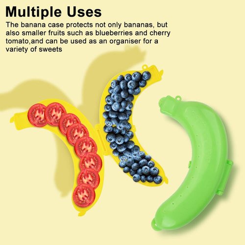 QLFJ-FurDec 3pcs Banana Holder Case, Banana Keeper BPA-Free Outdoor Travel Case, Banana Container Outdoor Travel, Fruit Cover for Picnic, Hiking