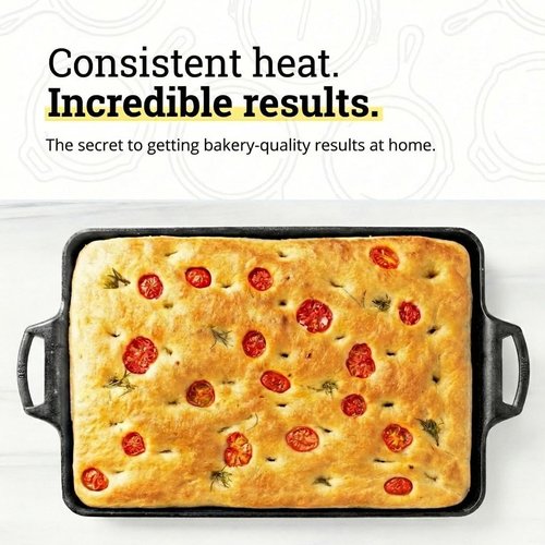 Lodge Cast Iron Baking Pan - Durable Non-Stick Design | Perfect for Baking & Roasting