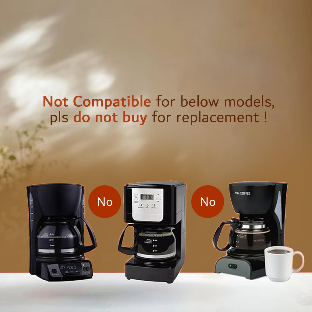 5 Cup Replacement Coffee Carafe, Fits Mr Coffee 5-cups Coffee Machines Model BVMC-PC05BL2, BVMC-SC05BL, Compatible with Gourmia GCM3510 5cups Coffee Maker, Black handle