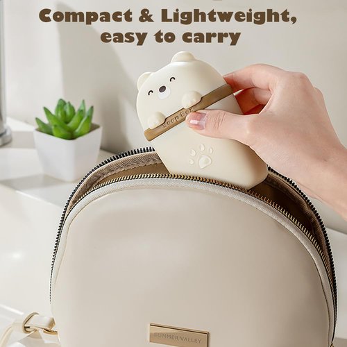 3Pcs Cute Travel Soap Case, Portable Leakproof Soap Container Box Dish with Lid, Draining Soap Holder with Covers for Bathroom Gym Traveling Camping Outdoor (Bear Shape)