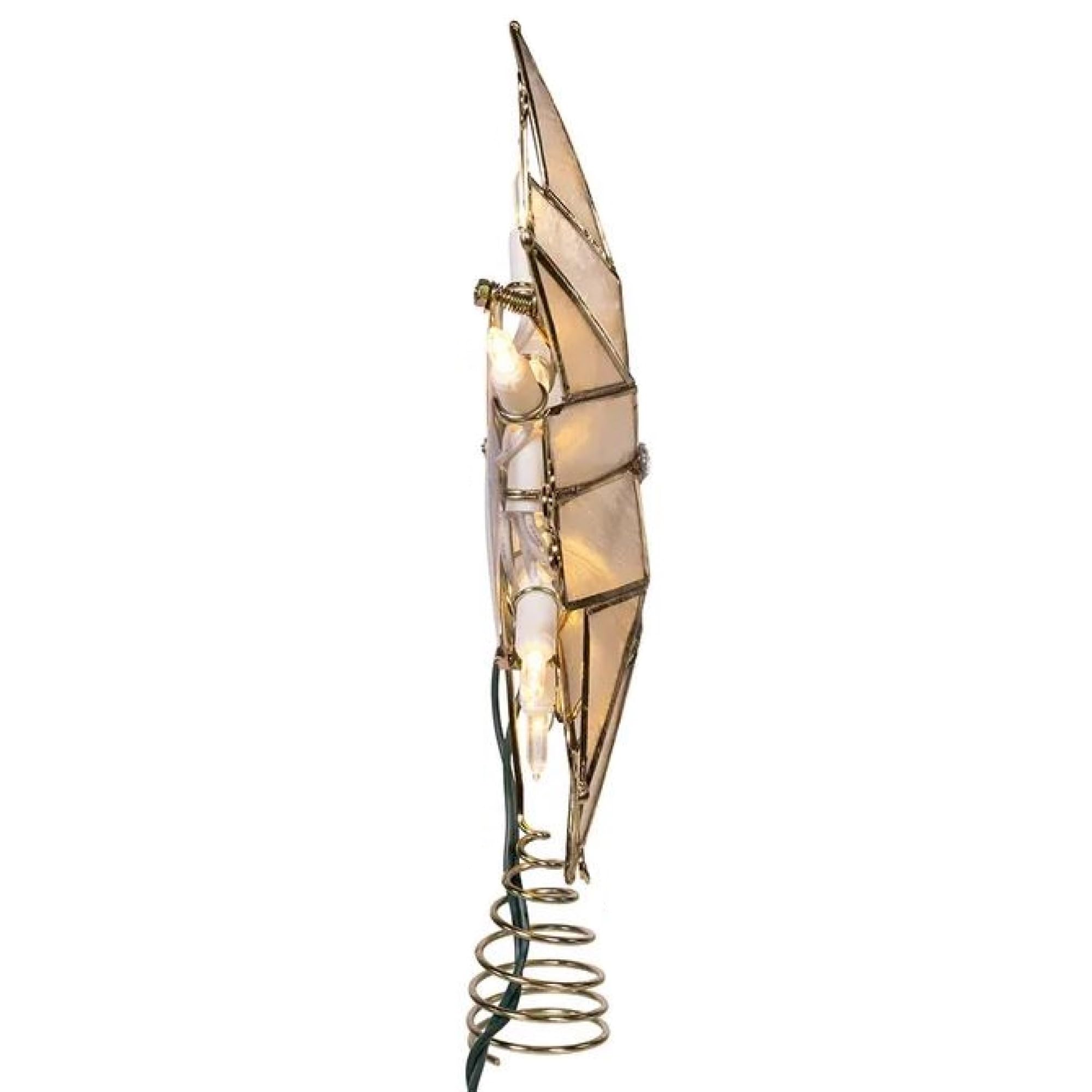 Kurt Adler 10 Lights LED Capiz Star + Scroll Treetop
