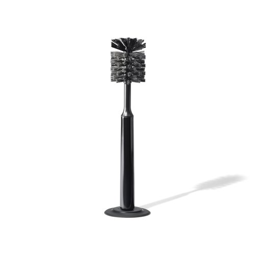 Curio Home Goods Ionic Bottle Brush, Magnetized to Stand Upright, Stainless Steel with Replaceable Head, Onyx/Black