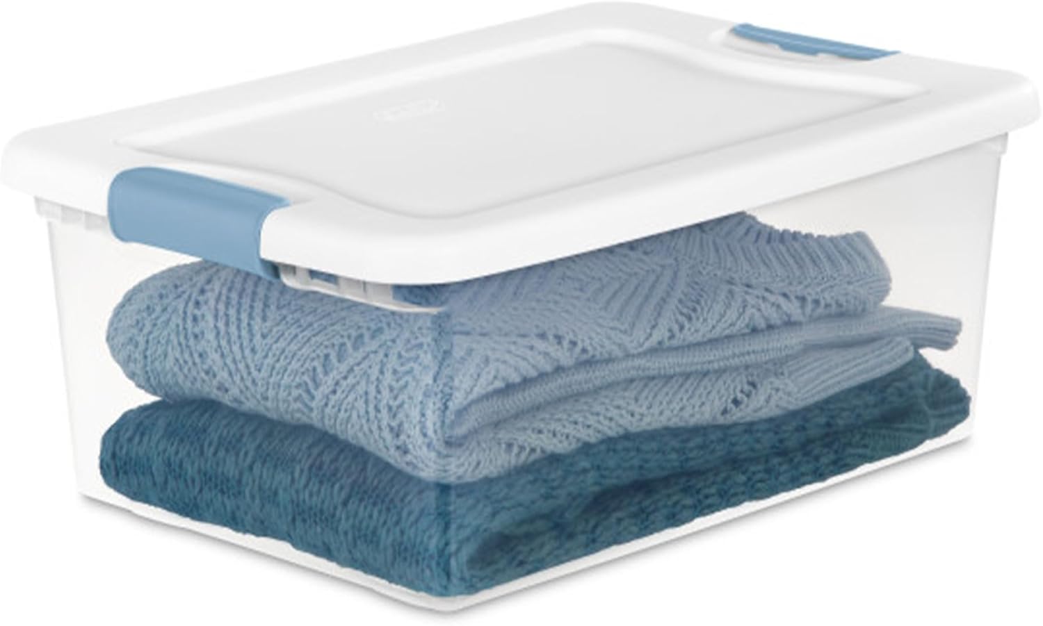 Sterilite 12-Pack Latching Storage Bins - Clear Plastic Under Bed Organizers, 15 Quart Capacity