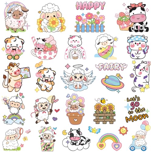 Sheep and Milk Cow Temporary Tattoos for Kids Party Favors, 12 Sheets