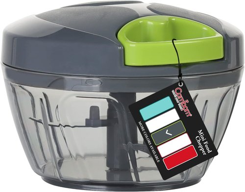 Cambom Manual Food Chopper - BPA-Free Vegetable Cutter for Onions, Fruits & Nuts | 500ml Gray