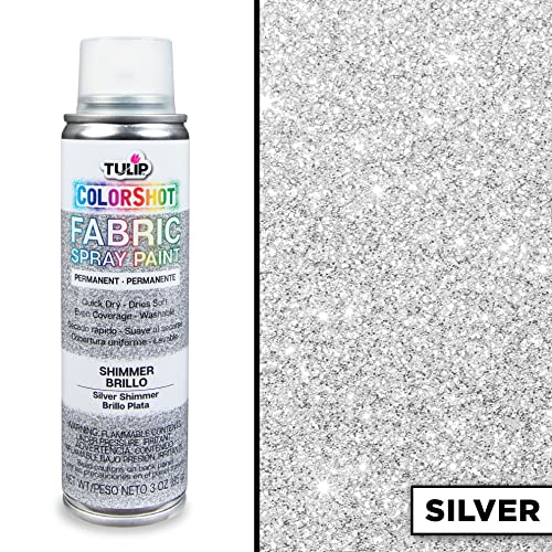 Tulip ColorShot Instant Fabric Spray Paint - 3oz Silver Shimmer