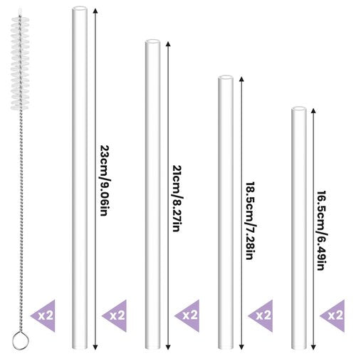 NiHome 8PCS Tritan Drinking Straws Fit for Owala Water Bottle, 4 Lengths Plastic Reusable Straws Fit for FreeSip 19oz 24oz 32oz 40oz, Tritan 25oz, Kids’ FreeSip 16oz, Brushes & Storage Bag (Clear)