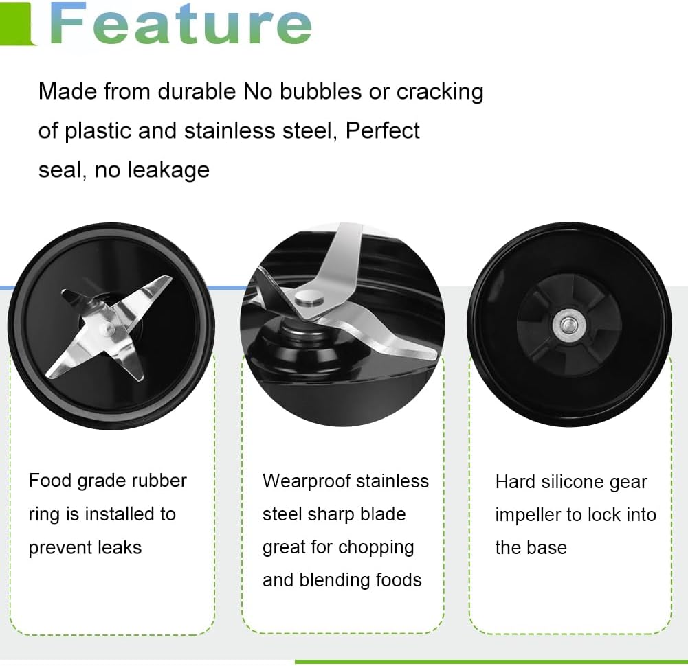 QT 2X Cross Blades - Compatible Replacement for Magic Bullet 250W MB1001 Series | Includes Gaskets