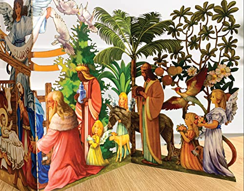 Handmade 3D Pop-Up Nativity Christmas Cards with Envelope