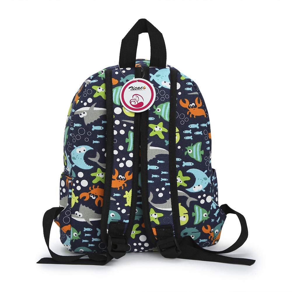 Zicac Toddler Backpack Cute Canvas Preschool Backpacks for Boys Girls, Kids Backpack Perfect for Daycare and Preschool