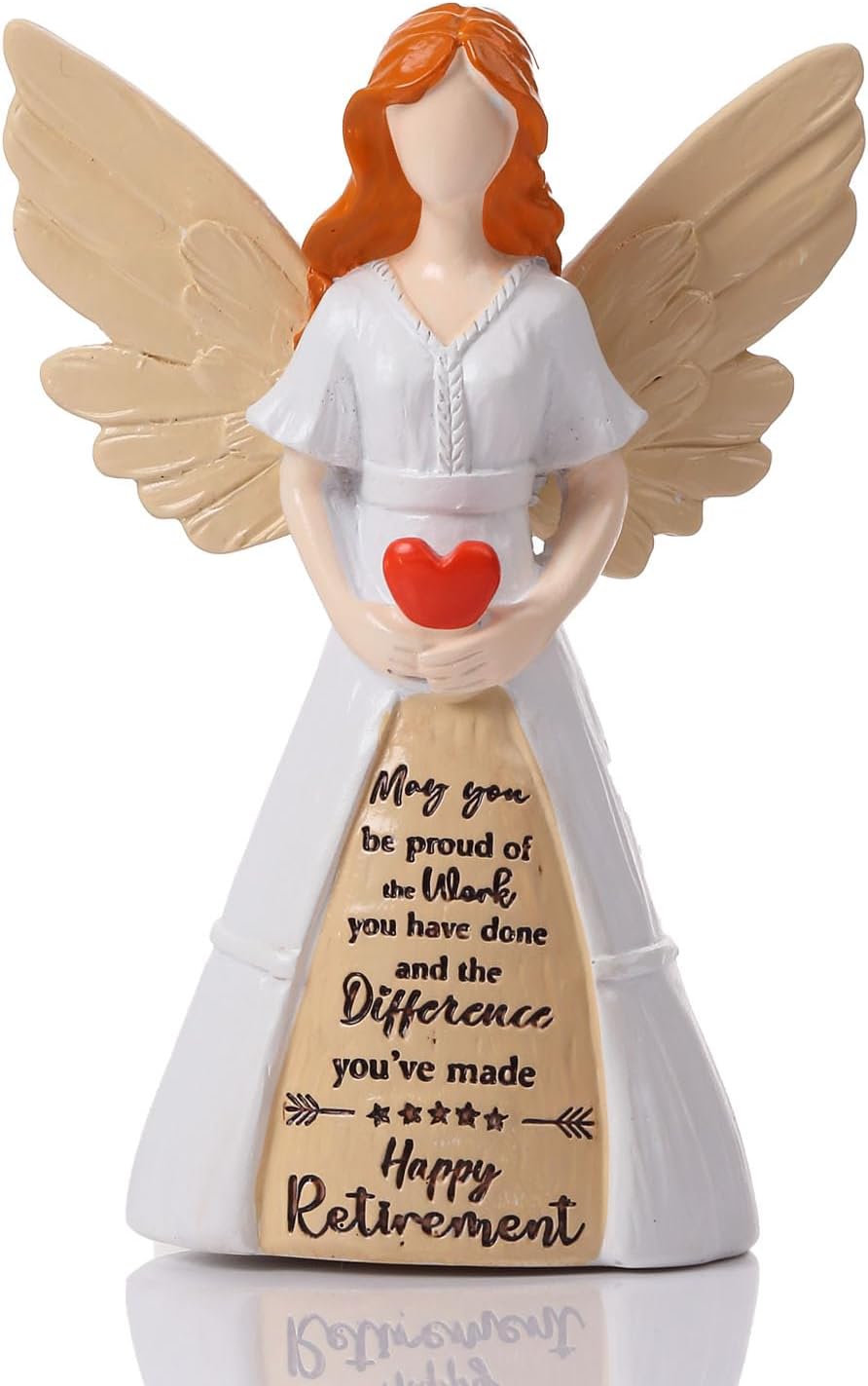 Regine Switzerland Retirement Angel Figurine - Handcrafted 8" Gift for Women | Perfect Retirement Party Decor