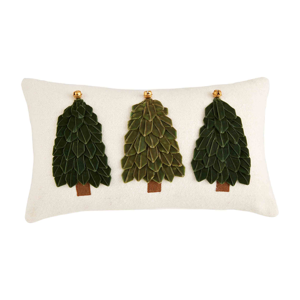Mud Pie Velvet Ribbon Tree Pillow, Lumbar, 16" x 9"