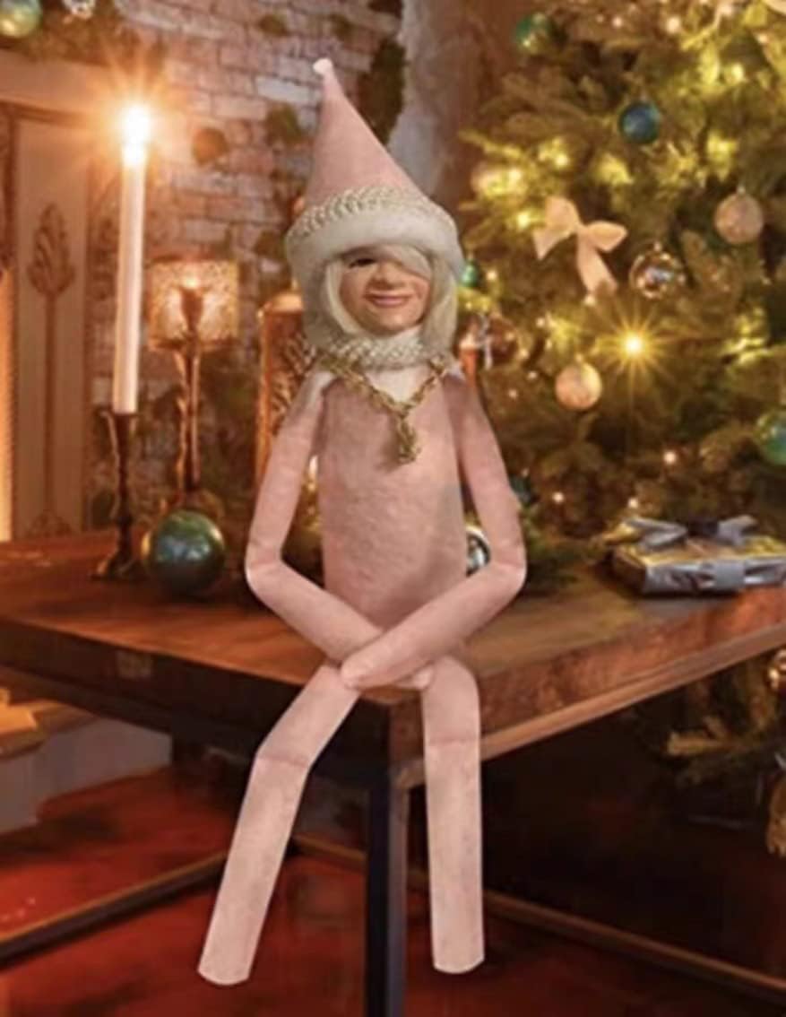 Skiennix Christmas Elf Doll - Handmade Black Hip Hop Design for Holiday Home & Garden Decor