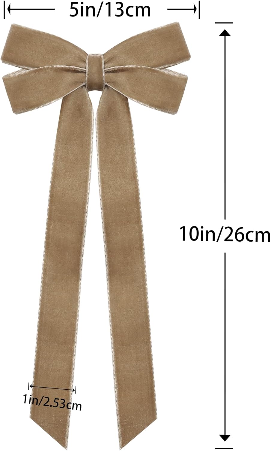 Skiennix Velvet Ribbon Bows - 12Pcs Vintage Christmas Tree Decorations | 5in x 10in Holiday Ornaments