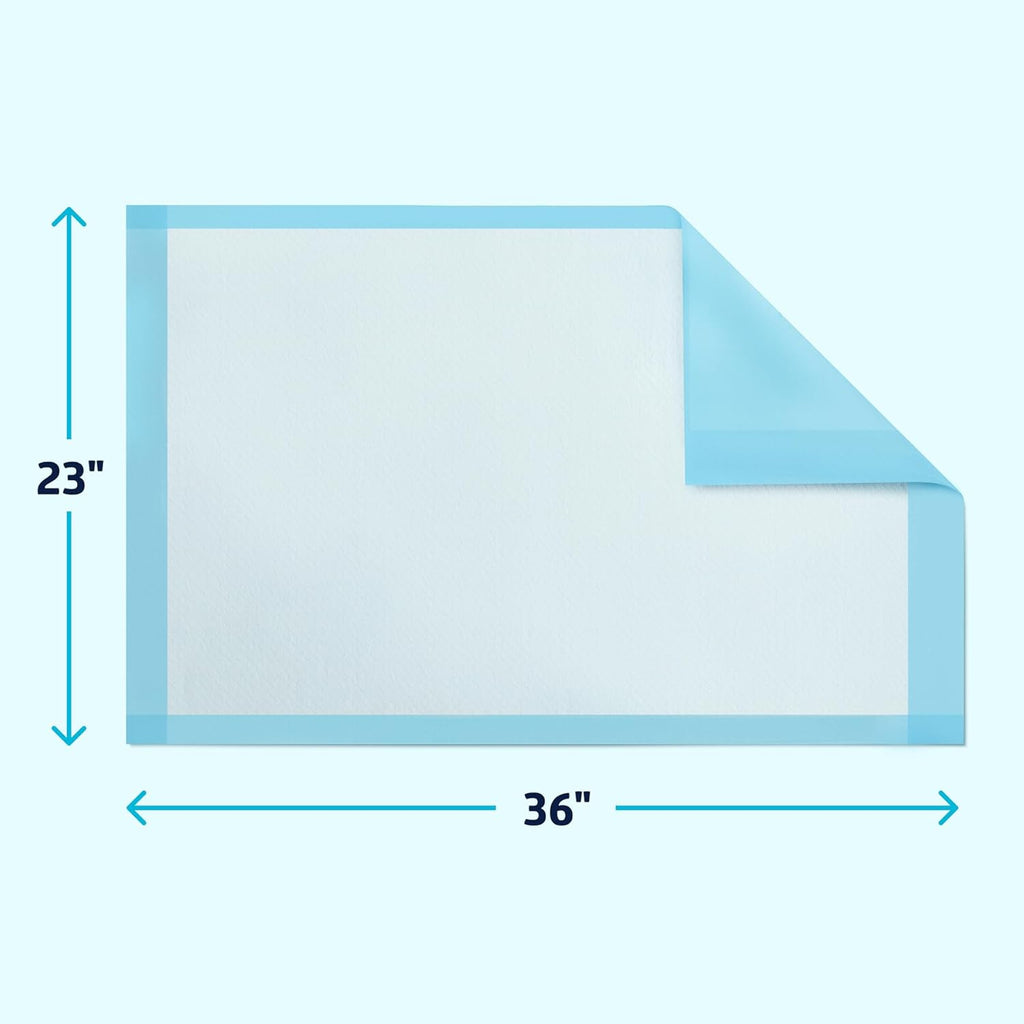 Medline Underpad - Light Absorbency Disposable Bed Protection | 23" x 36", 50 Count for Kids & Adults