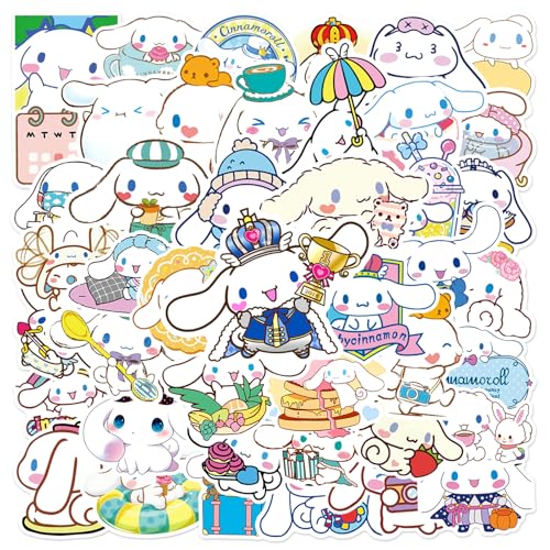 YONGAI 50Pcs Cinnamoroll Dog Stickers - Kawaii Waterproof Vinyl Decals