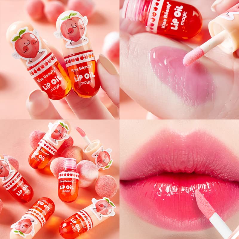 Mrettick 3-Pack Hydrating Lip Oil, Temperature Color Changing Gloss