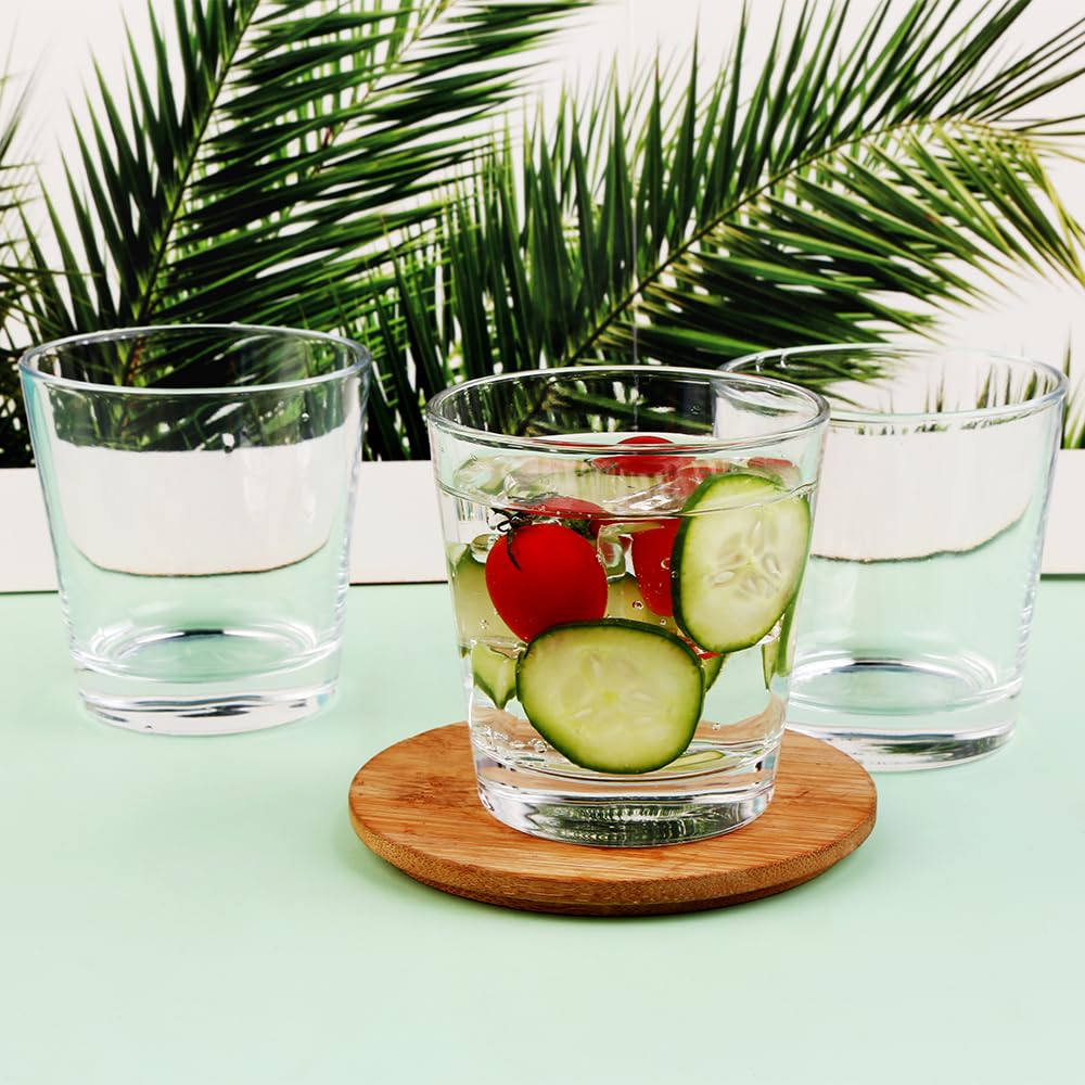 BTGLLAS 9oz Lowball Glasses, 24pc Short Glass Sets - Lead-Free Crystal Drinking Glasses for Water, Mojito, Tom Collins - Premium Bar Glassware & Cocktail Glass Set (24, Small)