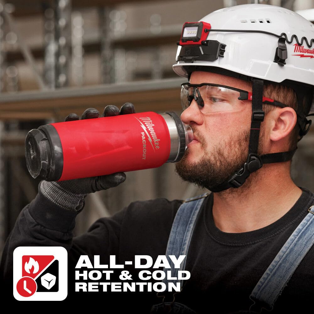 Milwaukee Packout Thermal Bottle 709 Ml (Red) - 48-22-8396R