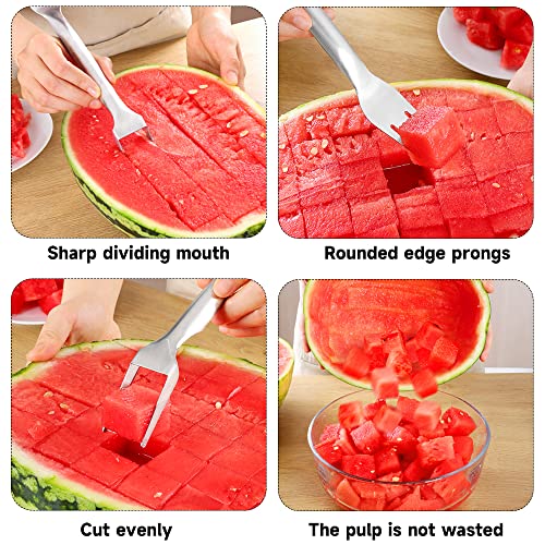2-in-1 Stainless Steel Watermelon Cutter & Fork Tool